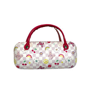 Kids Glasses Hard Shell Girls Eyeglass purse case flowers‎ butterflies rainbow